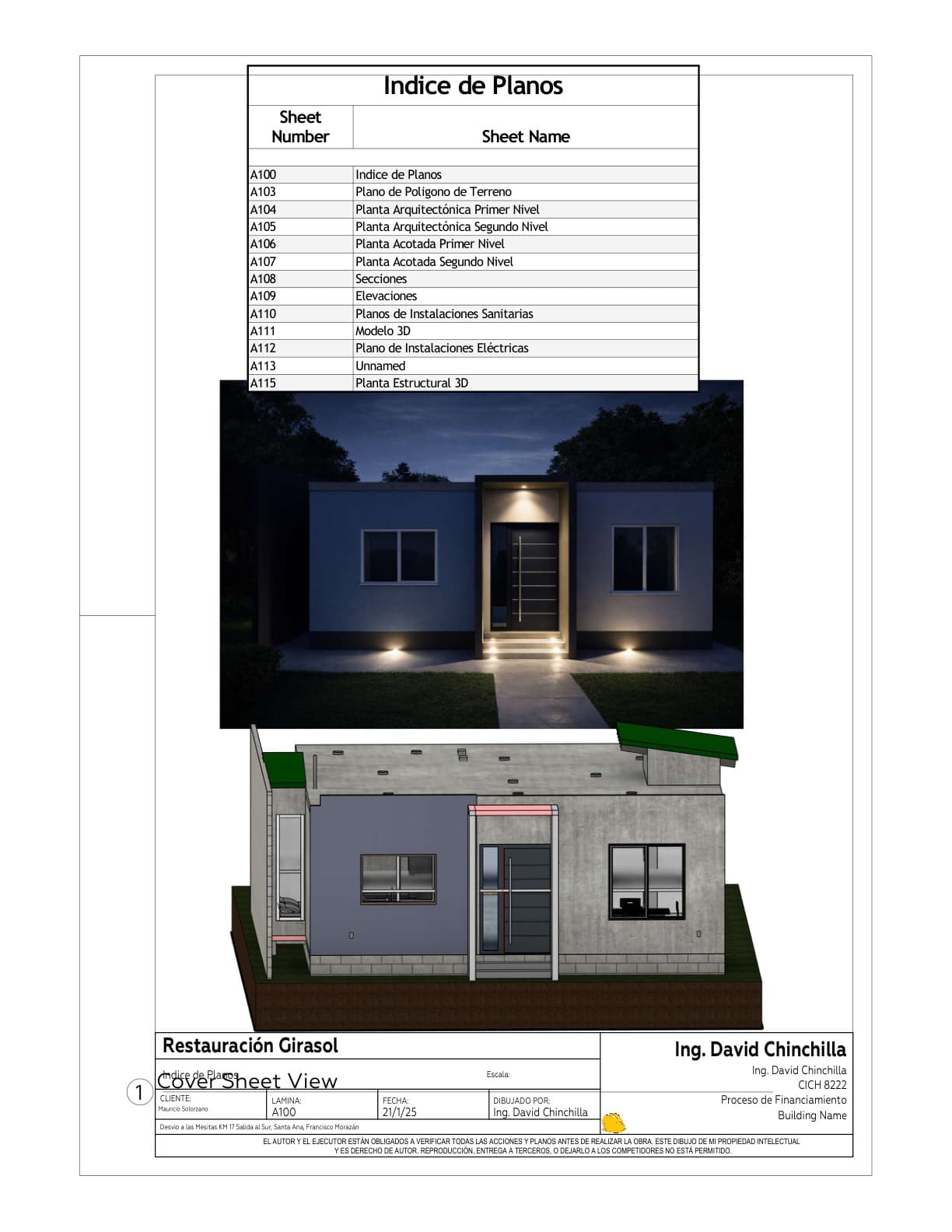 Planos arquitectónicos para permiso de construcción Honduras — ConsuConstruct