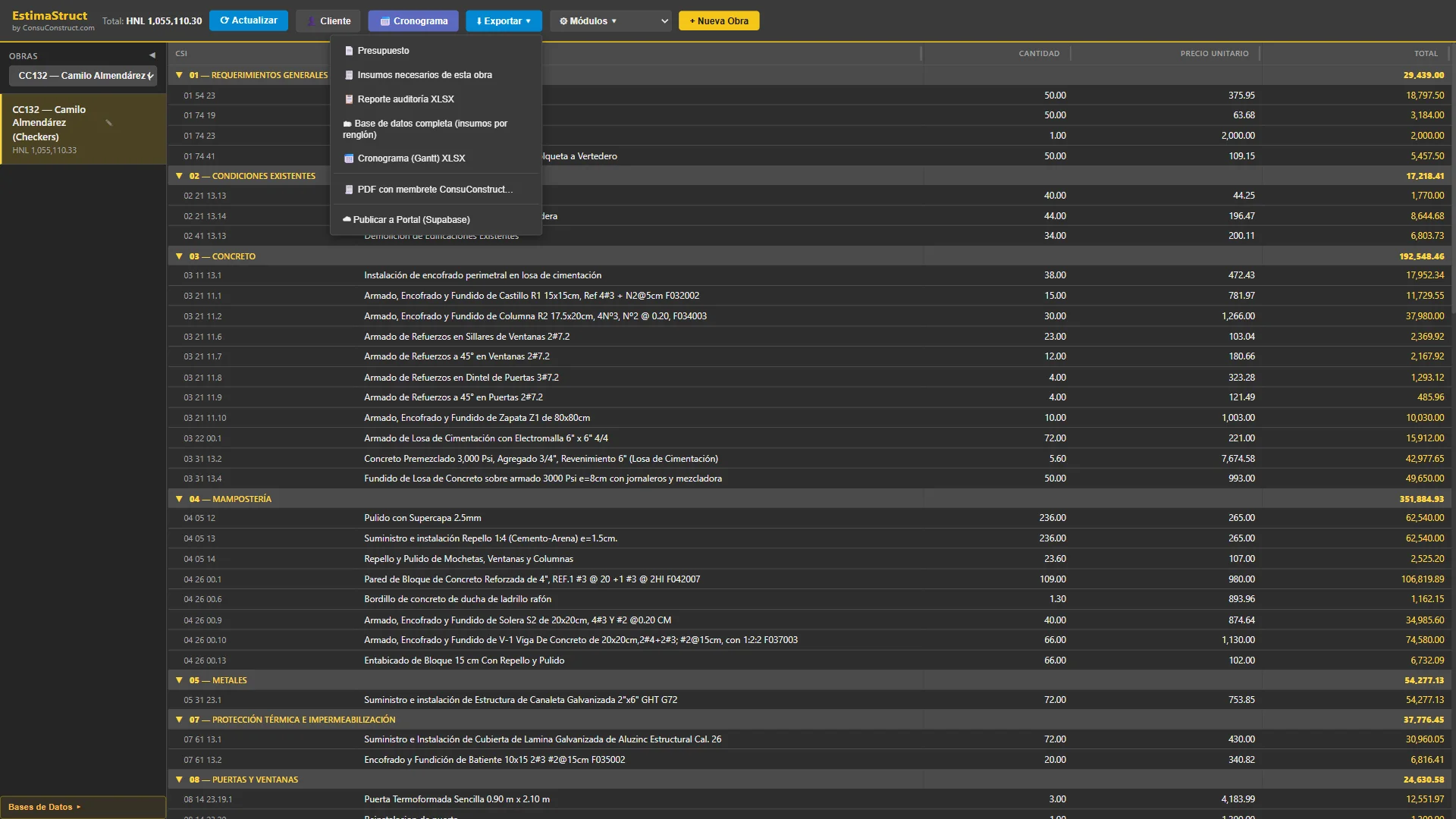 Exportes XLSX/PDF + PDF banco
